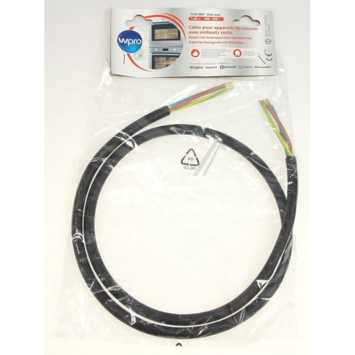 CABLE ELECTRIQUE APPAREIL DE CUISSON 3X4MM² - 1.45m