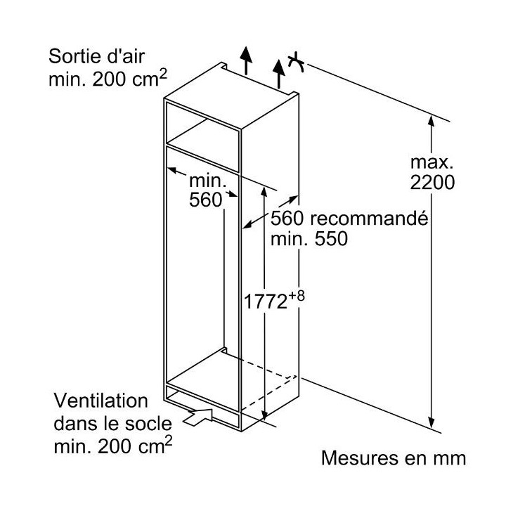 Réfrigérateur 1 porte Intégrable BOSCH KIR81VFE0 | Ménachoc