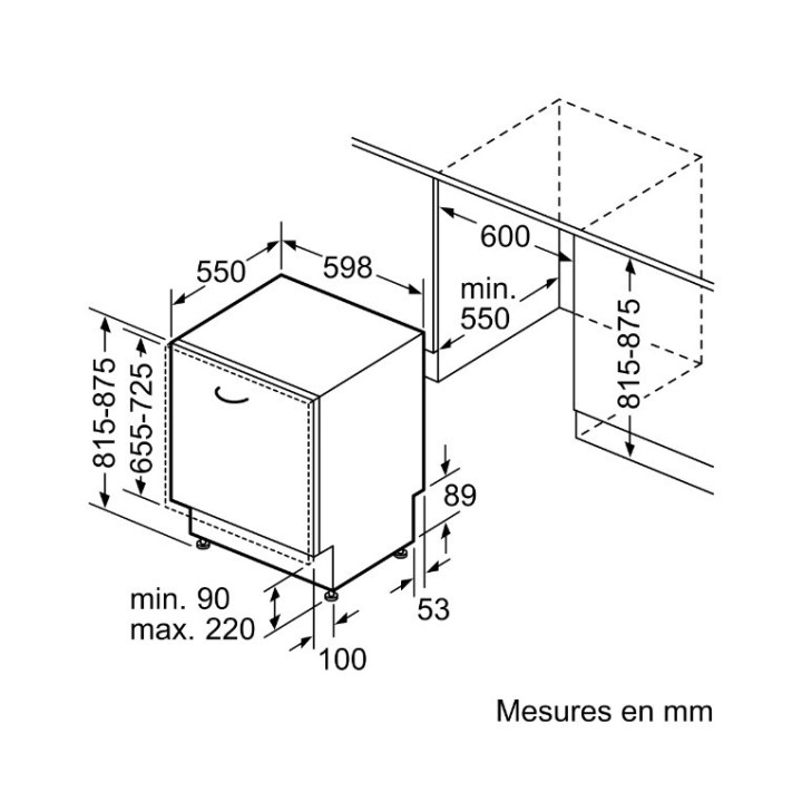 Lave vaisselle tout intégrable 60 cm BOSCH Série 4 SMV4HUX00F | Ménachoc