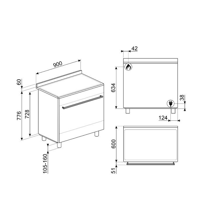 Piano de cuisson 90cm SMEG CX90GM | Ménachoc