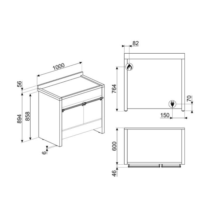 Piano de cuisson SMEG A2PY-81 | Ménachoc