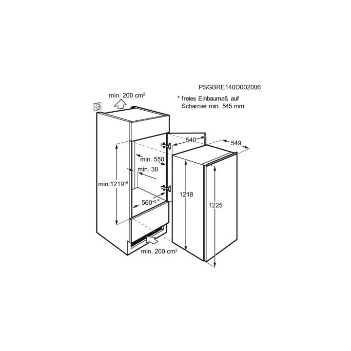 Réfrigérateur 1 porte encastrable ELECTROLUX LFB3DE12S | Ménachoc
