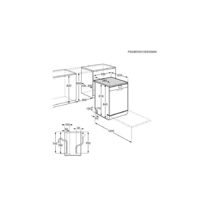 Lave-vaisselle pose libre 60cm SatelliteClean® ELECTROLUX ESM48310SX gris | Ménachoc