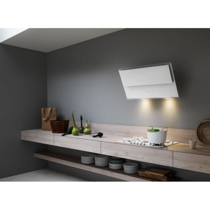 Hotte décorative FALMEC VERSO1410 Silence NRS Blanc 85cm MURALE | Ménachoc