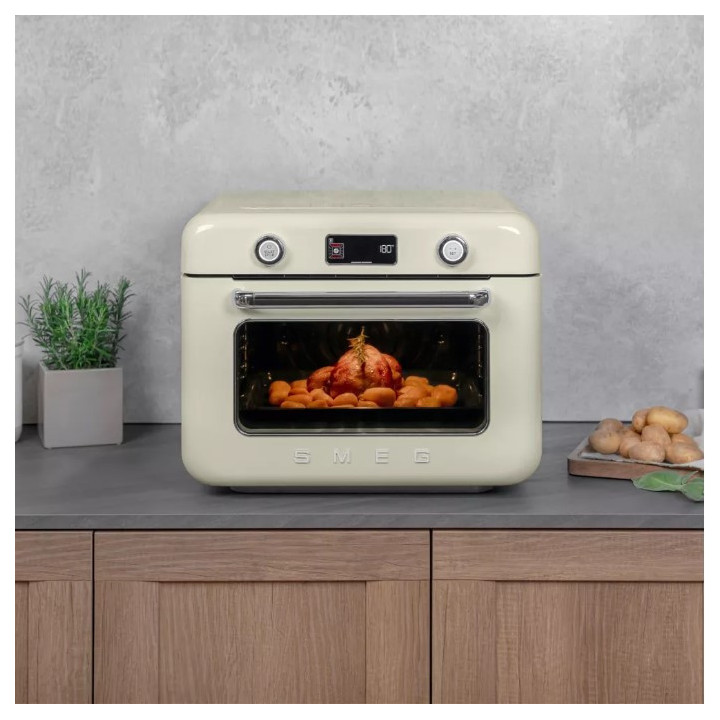 Mini four combiné vapeur pose libre SMEG COF01CREU | Ménachoc