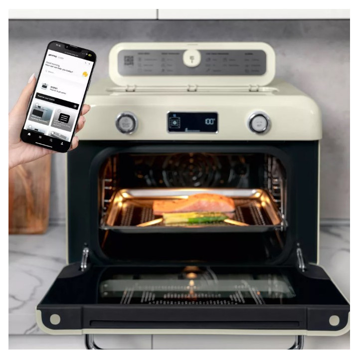Mini four combiné vapeur pose libre SMEG COF01CREU | Ménachoc