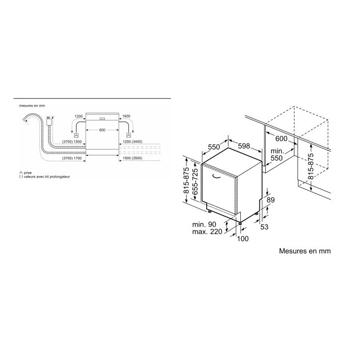 Lave vaisselle tout intégrable 60cm Série 4 BOSCH SMV4EUX09F | Ménachoc