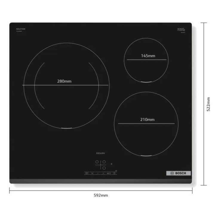 Table à induction Série 4 BOSCH PIJ631BB5M 60cm | Ménachoc