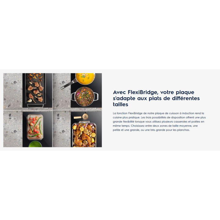 Table induction ELECTROLUX EIV66453I Série 600 FlexiBridge 60cm Zone Flexible | Ménachoc