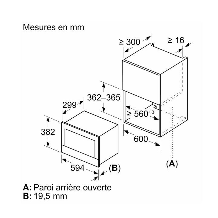Micro-ondes intégrable Blanc SIEMENS BFL7221W1Série 8  | Ménachoc