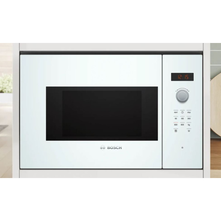 Micro-ondes intégrable BOSCH BFL523MW1F Blanc Série 4  | Ménachoc