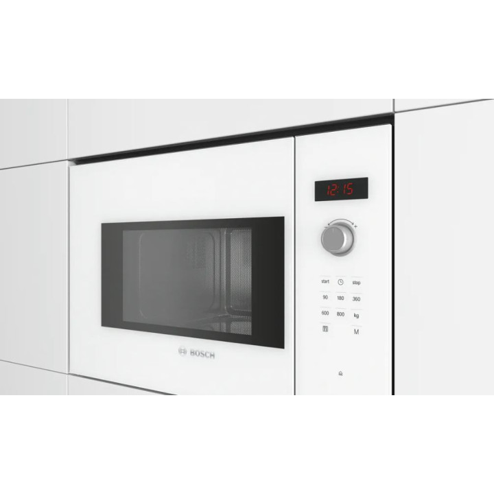 Micro-ondes intégrable BOSCH BFL523MW1F Blanc Série 4  | Ménachoc