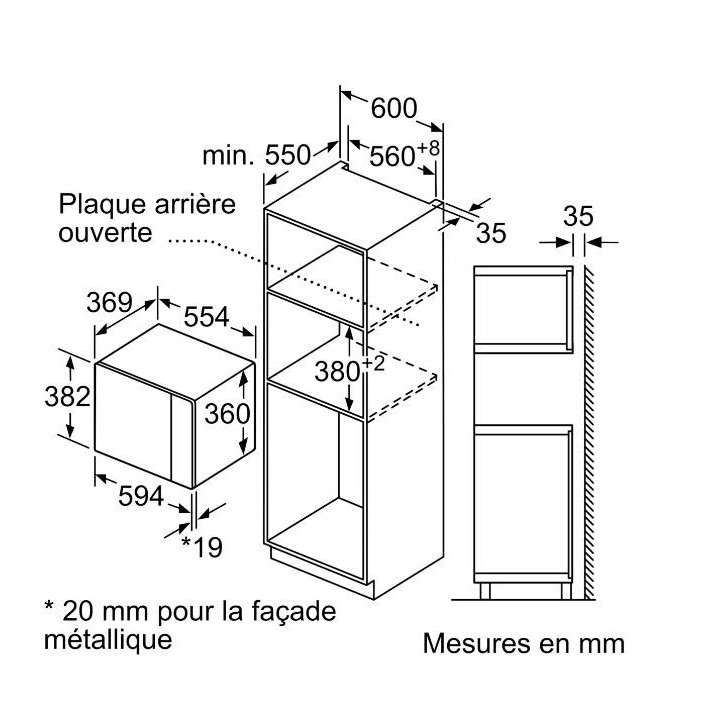 Micro-ondes intégrable BOSCH BFL554MS1F Inox Série 6  | Ménachoc