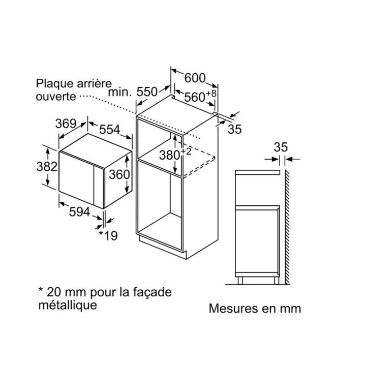 Micro-ondes intégrable BOSCH BFL554MS1F Inox Série 6  | Ménachoc
