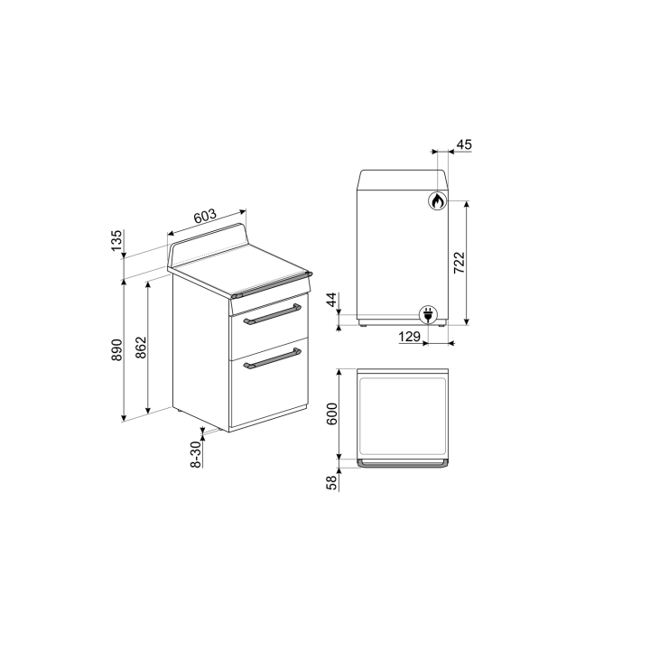 Cuisinière 60cm INDUCTION SMEG TR62IBL2 VICTORIA NOIR | Ménachoc