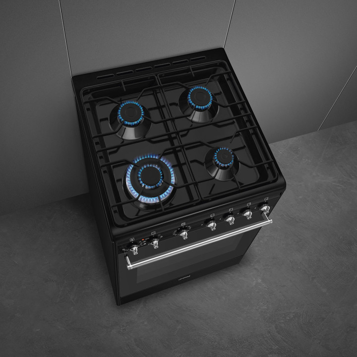 Cuisinière 60 cm GAZ SMEG CX61GMBL CLASSICA CONCERTO NOIR MENACHOC