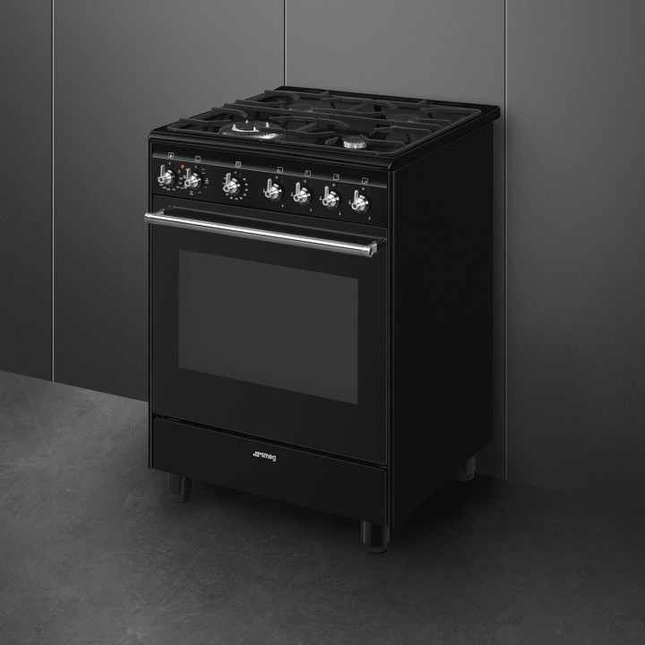 Cuisinière 60 cm GAZ SMEG CX61GMBL CLASSICA CONCERTO NOIR MENACHOC