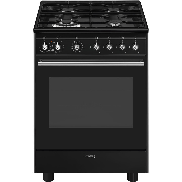 Cuisinière 60 cm GAZ SMEG CX61GMBL CLASSICA CONCERTO NOIR MENACHOC