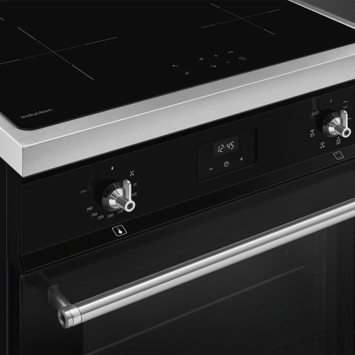 Cuisinière 60 cm INDUCTION SMEG C6IMBLT2 CLASSICA CONCERTO NOIR MENACHOC