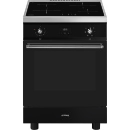 Cuisinière 60 cm INDUCTION SMEG C6IMBLT2 CLASSICA CONCERTO NOIR MENACHOC