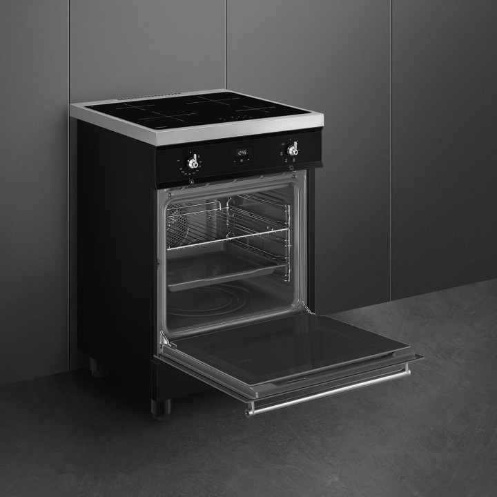Cuisinière 60 cm INDUCTION SMEG C6IPBLT2 CLASSICA CONCERTO NOIR MENACHOC
