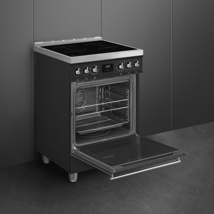 Cuisinière 60 cm INDUCTION SMEG C6IPMBM2 CLASSICA CONCERTO NOIR MENACHOC