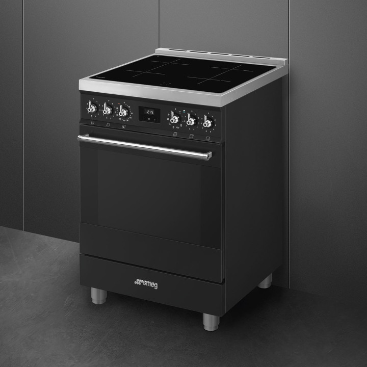 Cuisinière 60 cm INDUCTION SMEG C6IPMBM2 CLASSICA CONCERTO NOIR MENACHOC