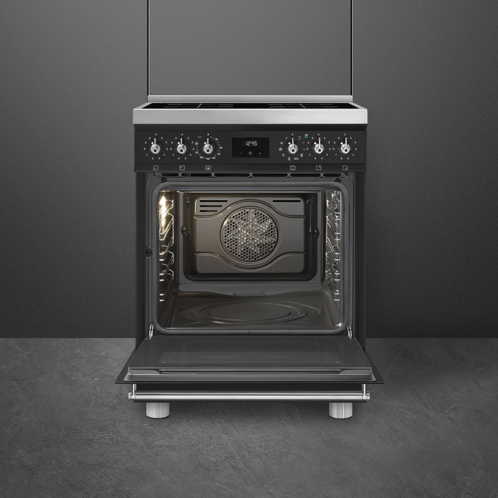 Cuisinière 60 cm INDUCTION SMEG C6IPMBM2 CLASSICA CONCERTO NOIR MENACHOC