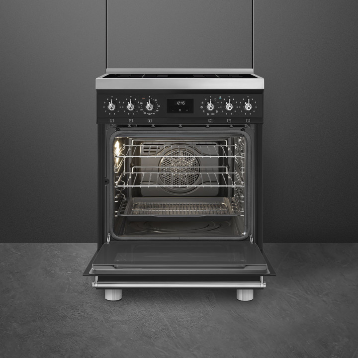 Cuisinière 60 cm INDUCTION SMEG C6IPMBM2 CLASSICA CONCERTO NOIR MENACHOC