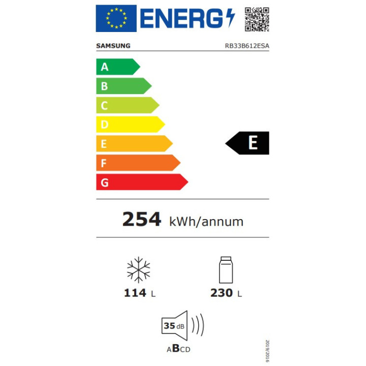 Réfrigérateur combiné SAMSUNG RB33B612ESA 344L | Ménachoc