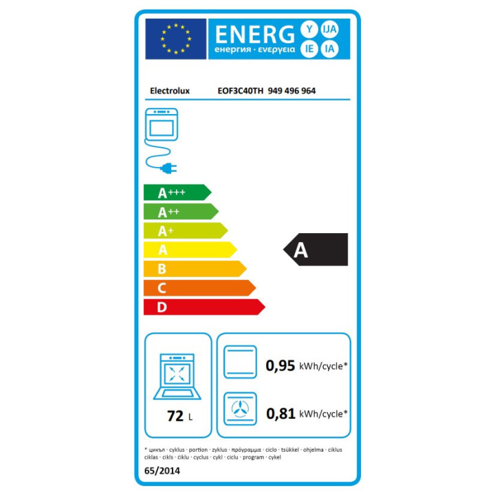Four encastrable ELECTROLUX EOF3C40TH Catalyse 600 SurroundCook® 72L | Ménachoc