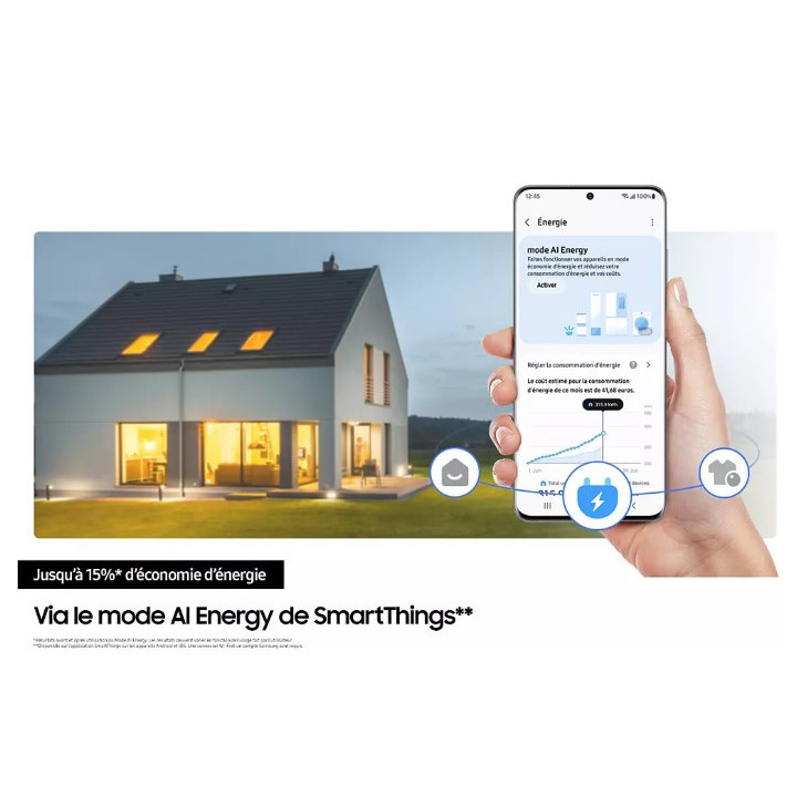 Réfrigérateur américain Bespoke AI Home SAMSUNG RS90F64EDT - 621L