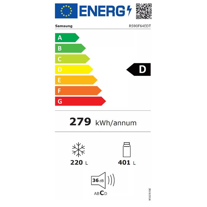 Réfrigérateur américain Bespoke AI Home SAMSUNG RS90F64EDT - 621L