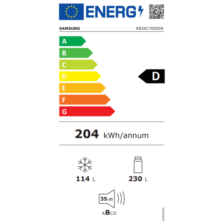 Réfrigérateur combiné RB34C705DS9 SAMSUNG - 344L | Ménachoc