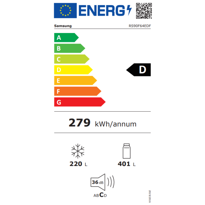 Réfrigérateur américain Bespoke AI Home SAMSUNG RS90F64EDF - 621L