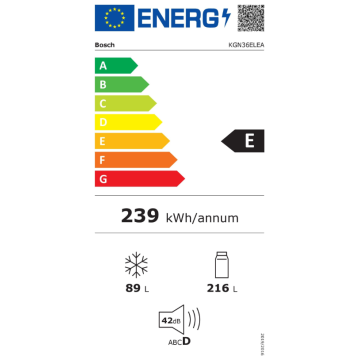 Réfrigérateur combiné Série 2 BOSCH KGN36ELEA - 305L | Ménachoc