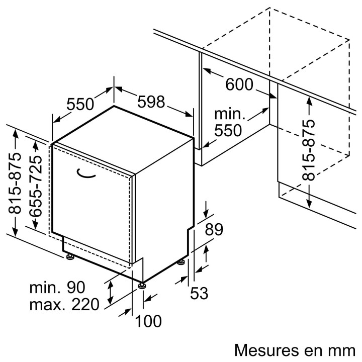 Lave vaisselle tout intégrable BOSCH Série 4 SMV4HUX04E - 60cm | Ménachoc