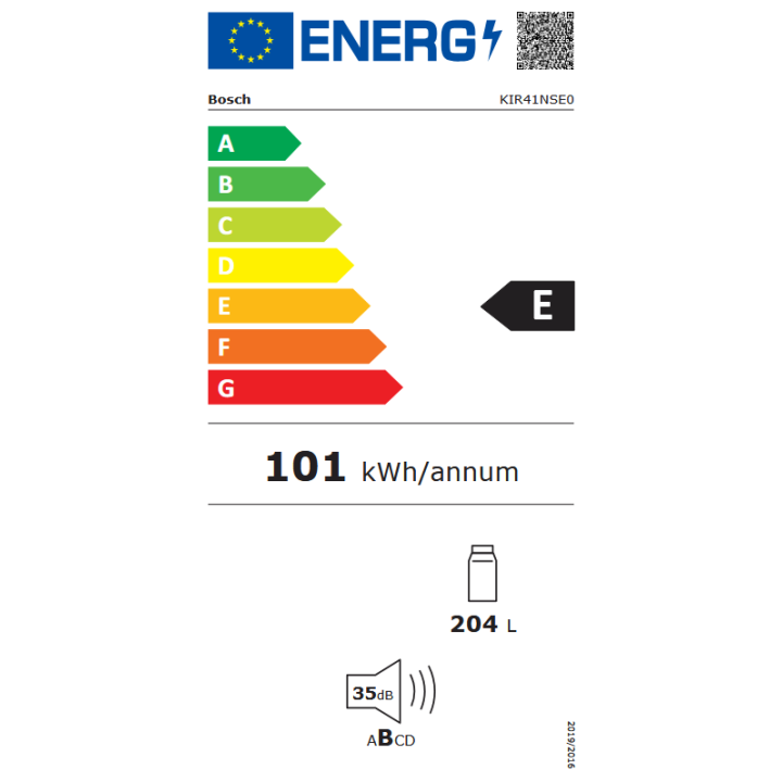 RÉFRIGÉRATEUR 1 PORTE ENCASTRABLE BOSCH KIR41NSE0 | Ménachoc