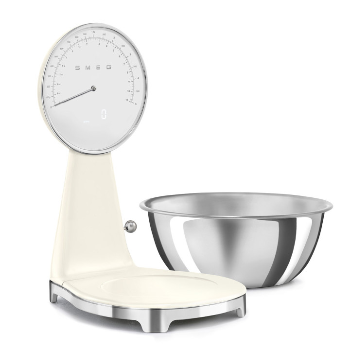 Balance de cuisine SMEG Crème Brillant Esthétique Années 50 KSF01CRWW  | Ménachoc