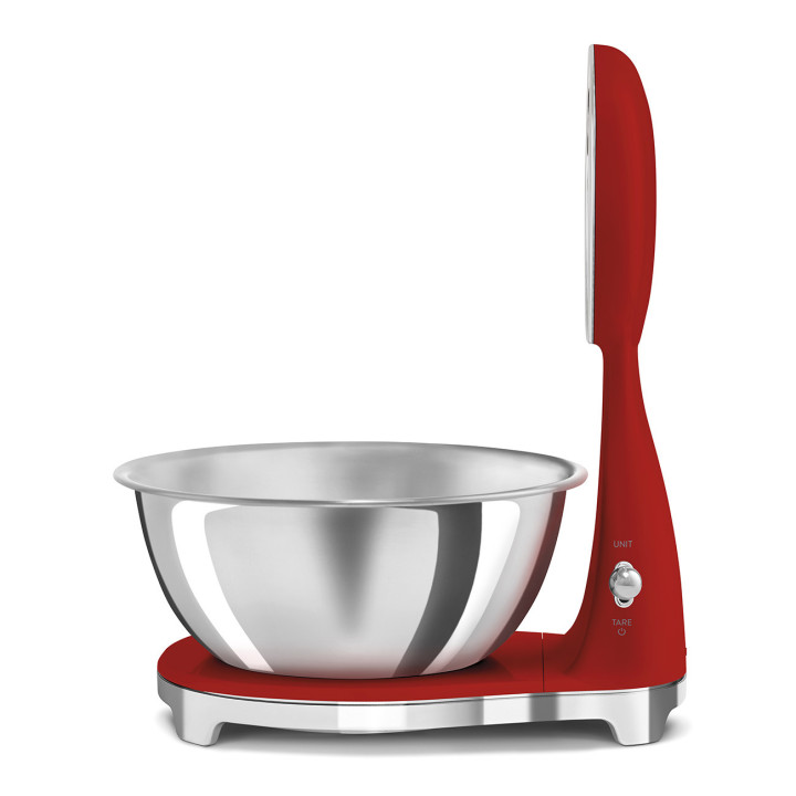 Balance de cuisine SMEG Rouge Brillant Esthétique Années 50 KSF01RDWW | Ménachoc