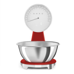 Balance de cuisine SMEG Rouge Brillant Esthétique Années 50 KSF01RDWW | Ménachoc