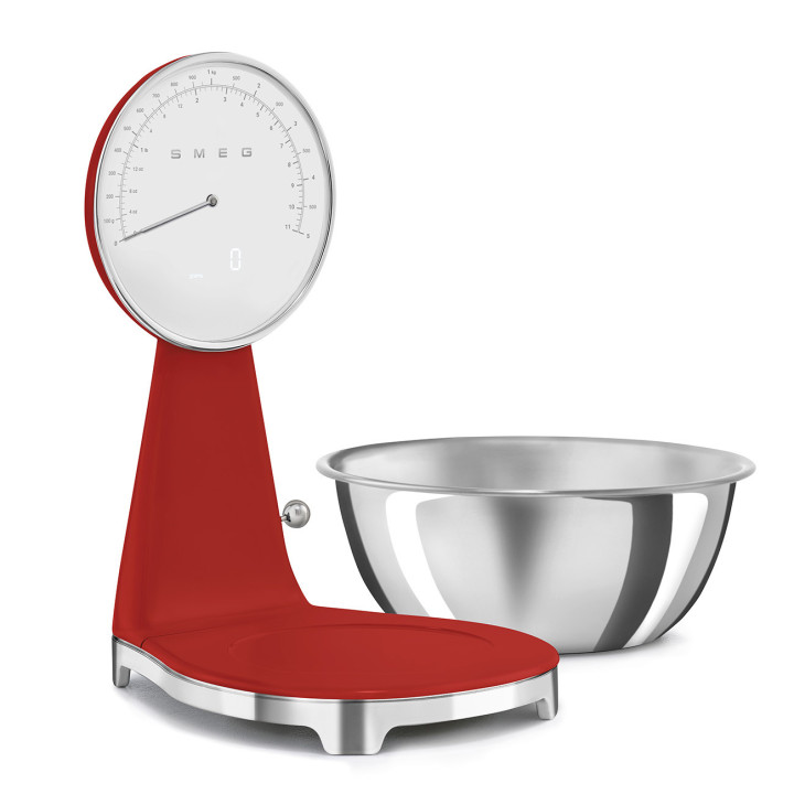 Balance de cuisine SMEG Rouge Brillant Esthétique Années 50 KSF01RDWW | Ménachoc