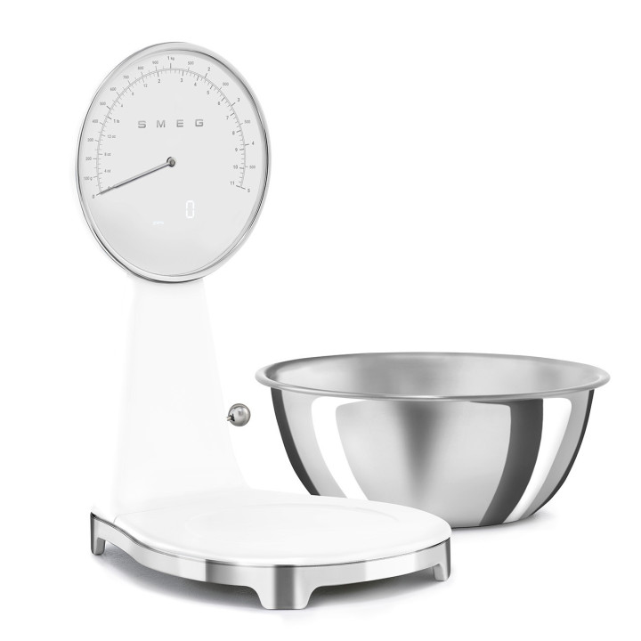 Balance de cuisine SMEG Blanc Brillant Esthétique Années 50 KSF01WHWW | Ménachoc
