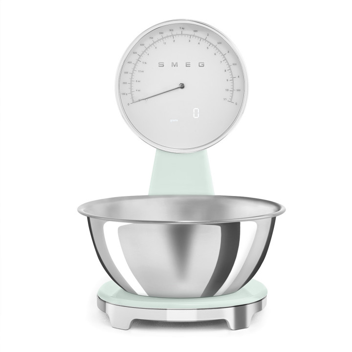 Balance de cuisine SMEG Vert d'eau Brillant Esthétique Années 50 KSF01PGWW  | Ménachoc