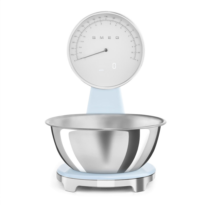 Balance de cuisine SMEG Bleu Azur Brillant Esthétique Années 50 KSF01PBWW  | Ménachoc