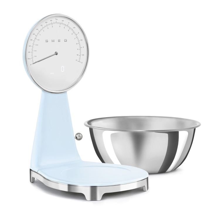 Balance de cuisine SMEG Bleu Azur Brillant Esthétique Années 50 KSF01PBWW  | Ménachoc