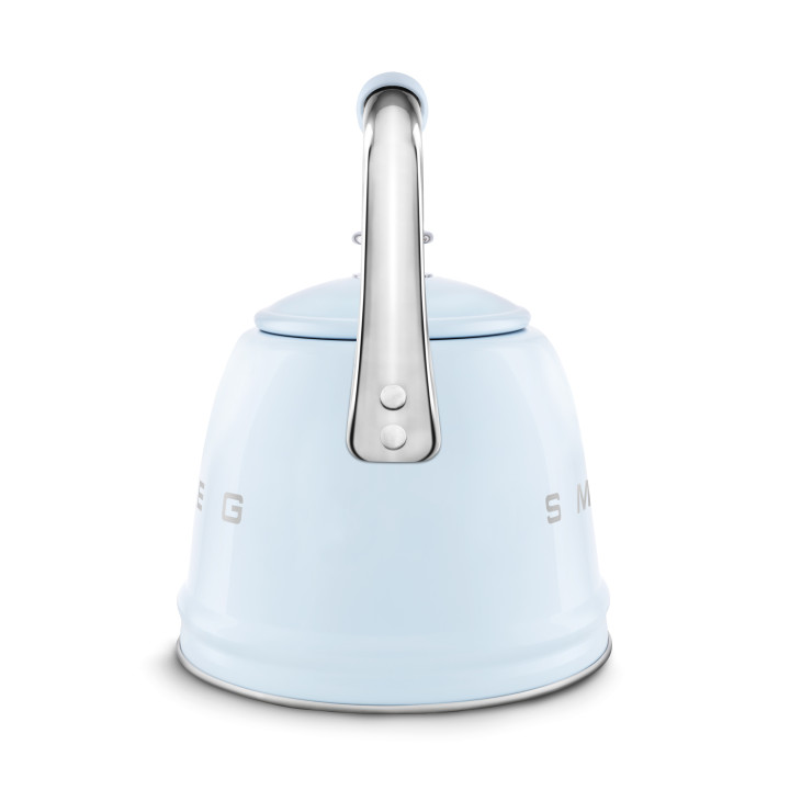 Bouilloire sifflante SMEG Bleu azur WKF01PB vue de dos