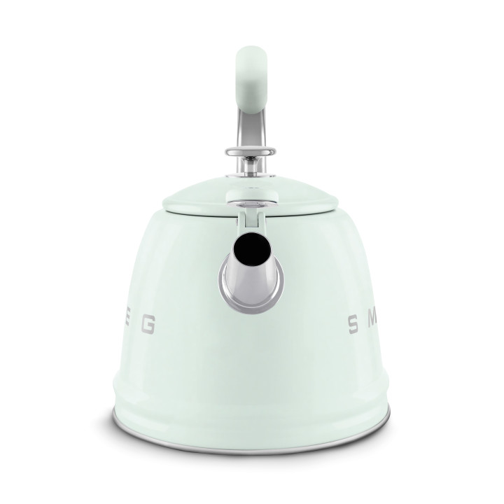 Bouilloire sifflante SMEG Vert d'eau WKF01PG - Vue bec verseur ouvert