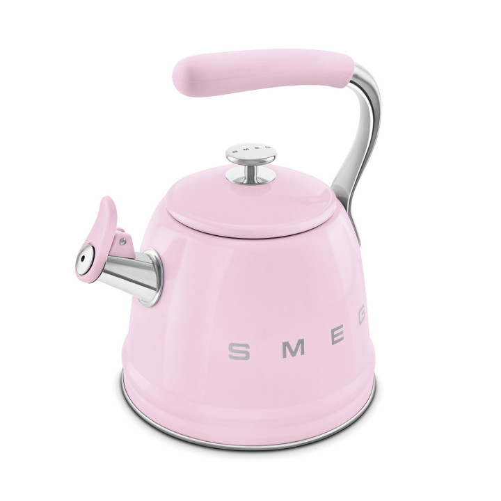 Bouilloire sifflante SMEG Rose WKF01PK – Design délicat et performant | Ménachoc