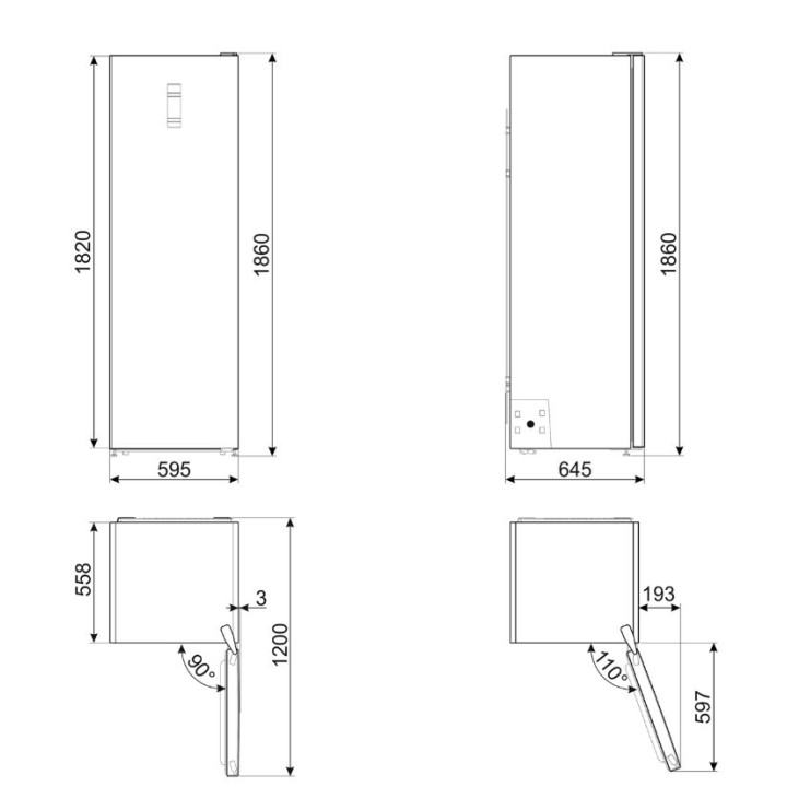 Réfrigérateur 1 porte SMEG FS18EV3HX - 390L | Ménachoc